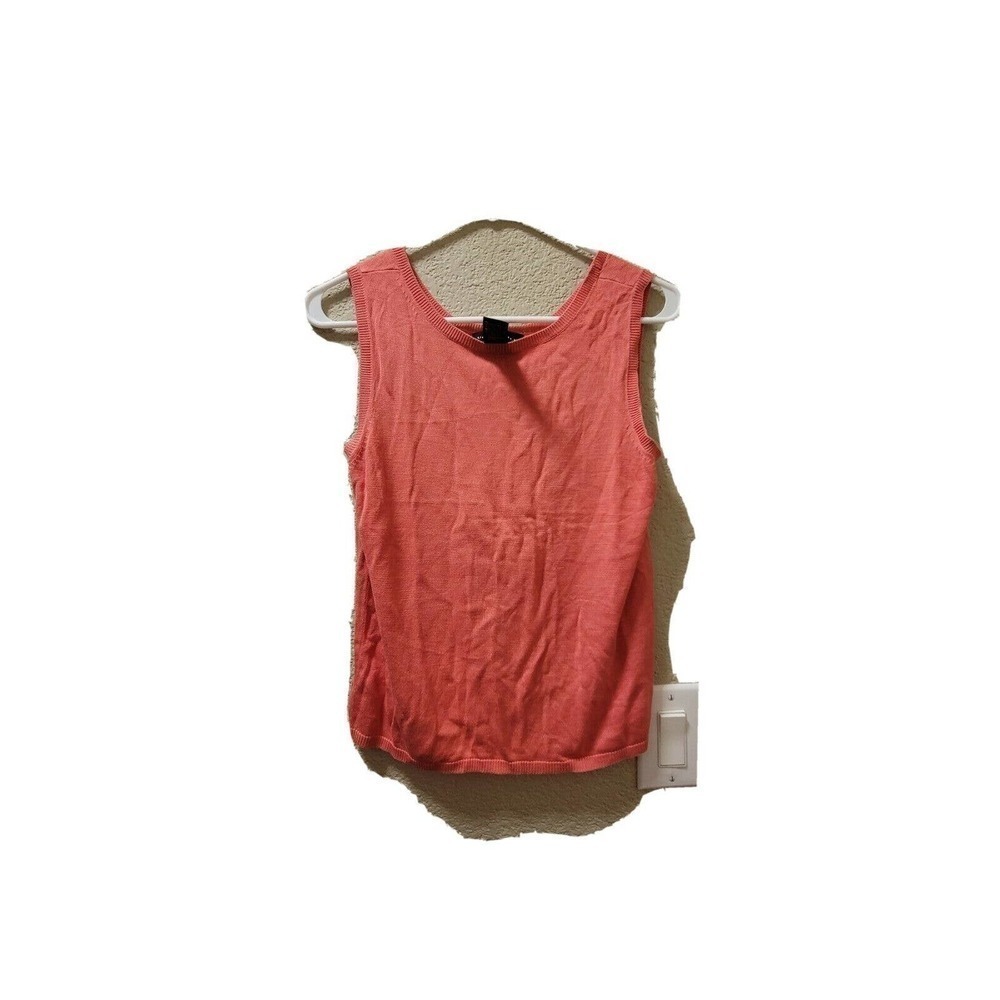 Auguts Silk Sleeveless Blouse, Orange Size Medium